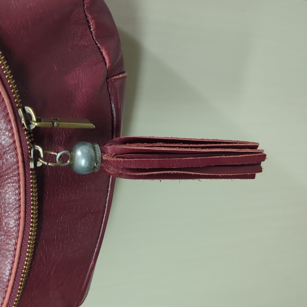 Leather Shoulder Bag Mahogany Color - Picture 2 of 8